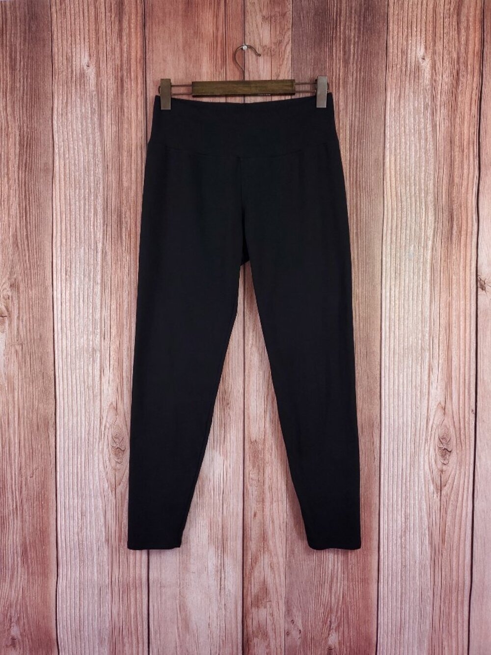 Eileen Fisher Women Small Tencel Organic Cotton Stretch Leggings Pants Black